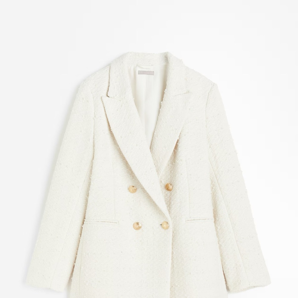 H&M Gold and White Textured Blazer